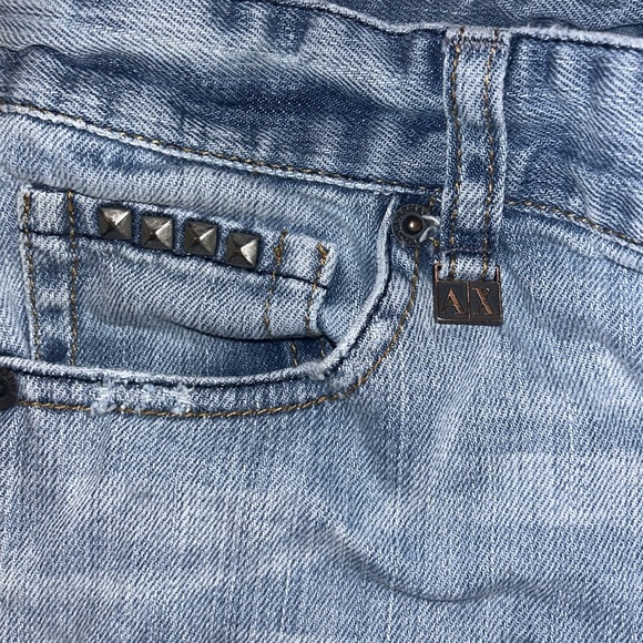 ARMANI EXCHANGE EMBELLISHED POCKET CUT OFF SHORTS - Picture 6 of 7